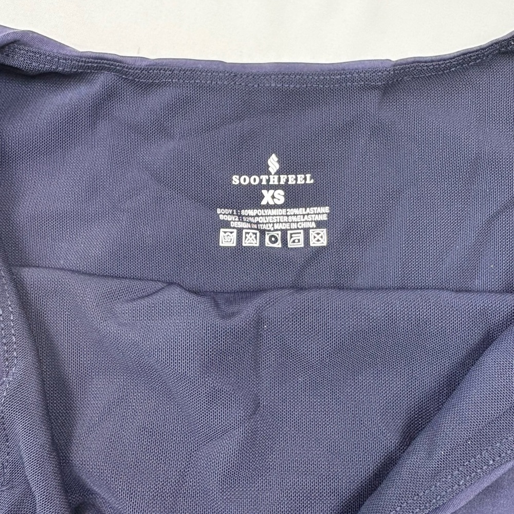 NWT Soothfeel Navy Workout Romper XS Built In Shorts Athletic Activewear - Picture 5 of 11